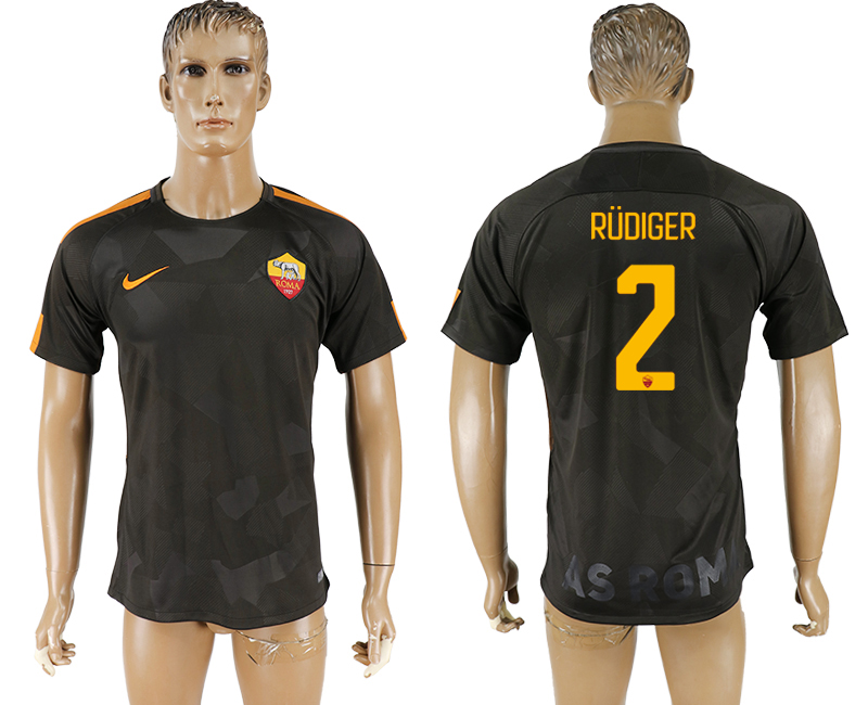 2017-18 Roma 2 RUDIGER Away Thailand Soccer Jersey