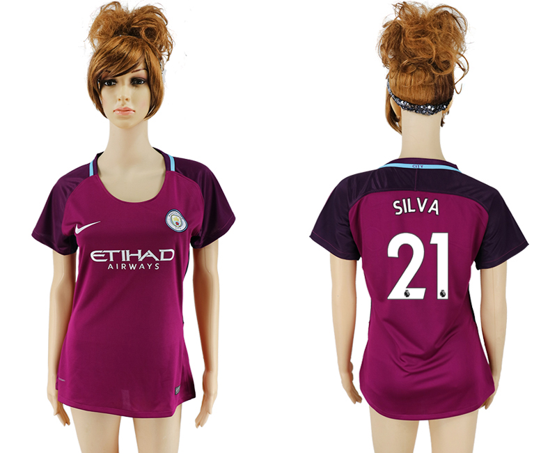 2017-18 Manchester City 21 SIL VA Away Women Soccer Jersey 2017-18 Manchester City 21 SIL VA Away Women Soccer Jersey