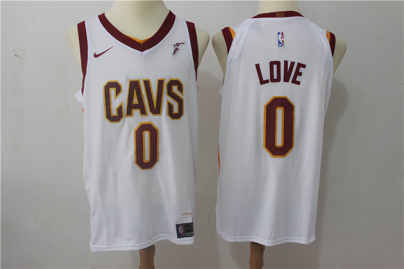 Cavaliers 0 Kevin Love White Nike Authentic Jersey