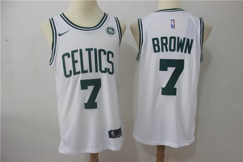 Celtics 7 Jaylen Brown White Nike Swingman Jersey