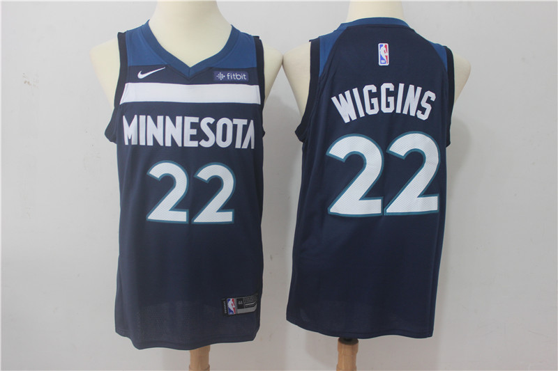 Timberwolves 22 Andrew Wiggins Navy Nike Swingman Jersey