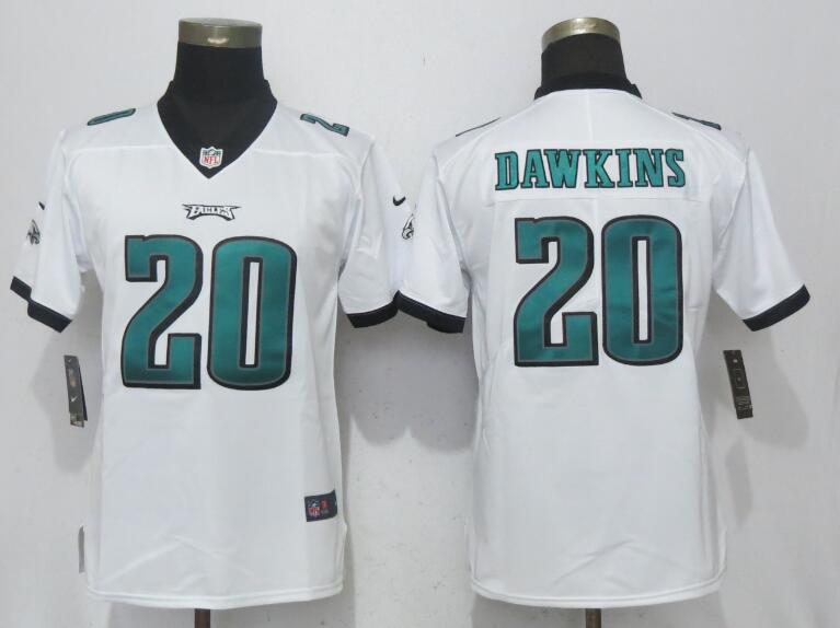 Nike Eagles 20 Brian Dawkins White Women Vapor Untouchable Player Limited Jersey