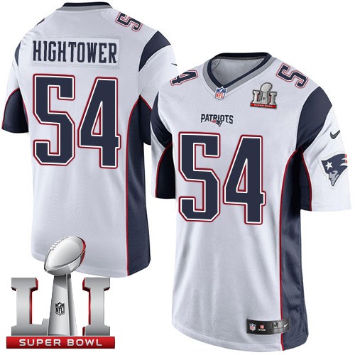 Nike Patriots 54 Dont'a Hightower White Youth 2017 Super Bowl LI Game Jersey