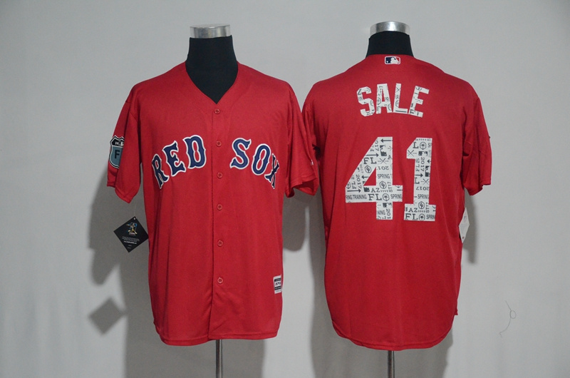 Red Sox 41 Chris Sale Red 2017 Spring Training Cool Base Jersey