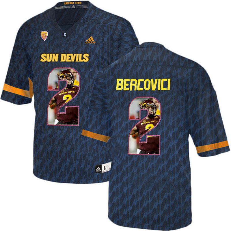 Arizona State Sun Devils 2 Mike Bercovici Black Team Logo Print College Football Jersey10
