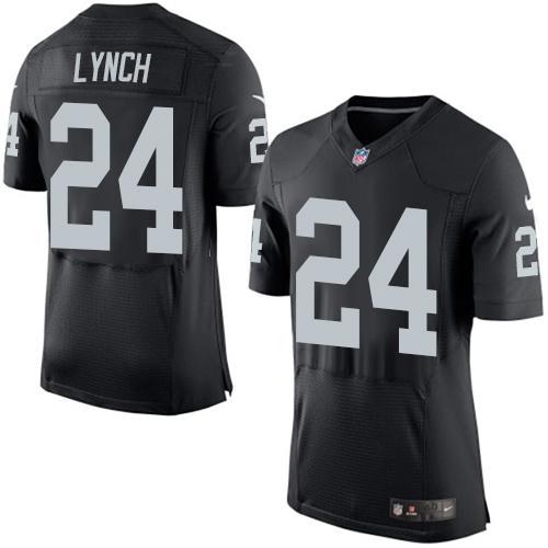 Nike Raiders 24 Marshawn Lynch Black Elite Jersey