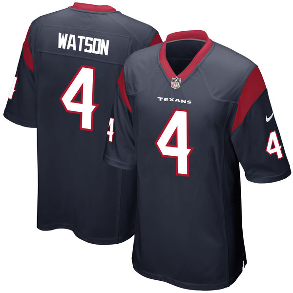 Nike Texans 4 Deshaun Watson Navy Game Jersey