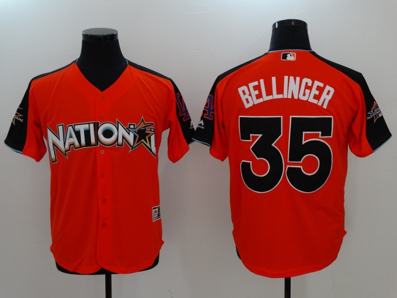 National League 35 Cody Bellinger Orange 2017 MLB All-Star Game Home Run Derby Player Jersey