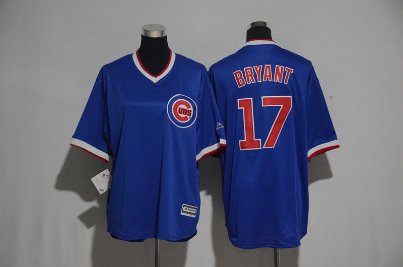 Cubs 17 Kris Bryant Blue Youth Cool Base Jersey