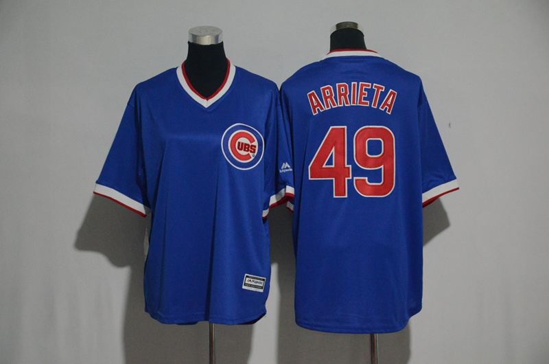 Cubs 49 Jake Arrieta Blue Youth Cool Base Jersey