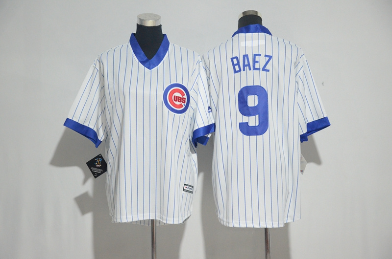 Cubs 9 Javier Baez White Youth Cool Base Jersey
