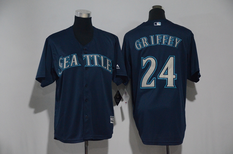 Mariners 24 Ken Griffey Jr. Navy Youth Cool Base Jersey