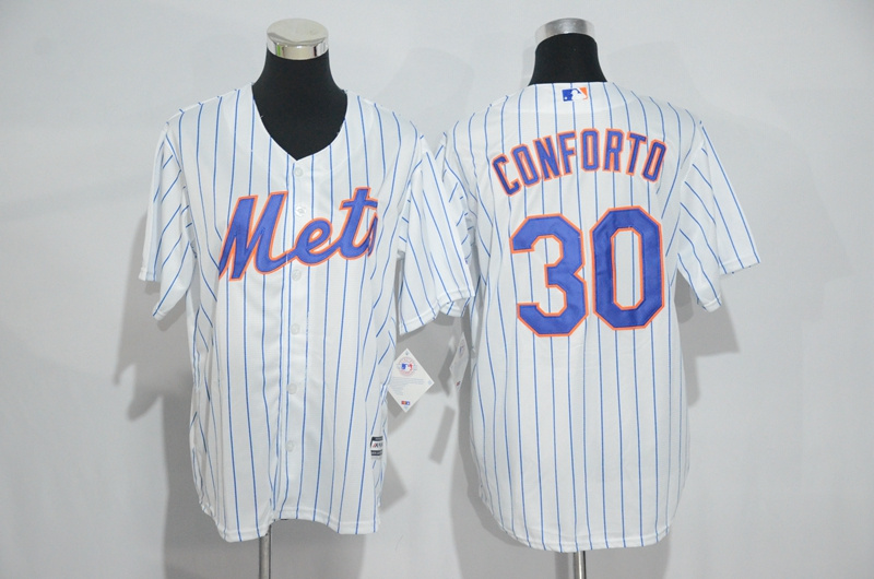 Mets 30 Michael Conforto White Youth Cool Base Jersey