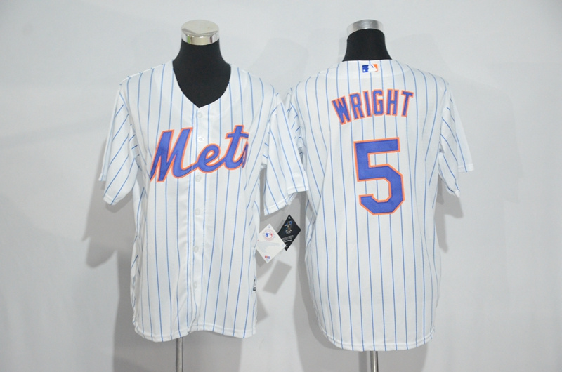 Mets 5 David Wright White Youth Cool Base Jersey