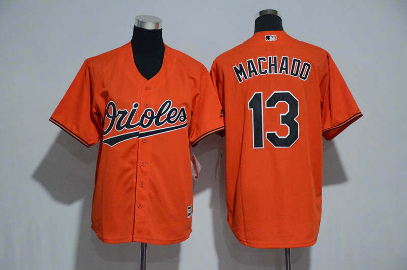 Orioles 13 Manny Machado Orange Youth Cool Base Jersey - Click Image to Close
