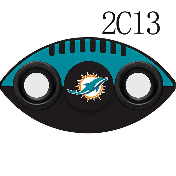 Dolphins Team Logo Black 2 Way Fidget Spinner - Click Image to Close