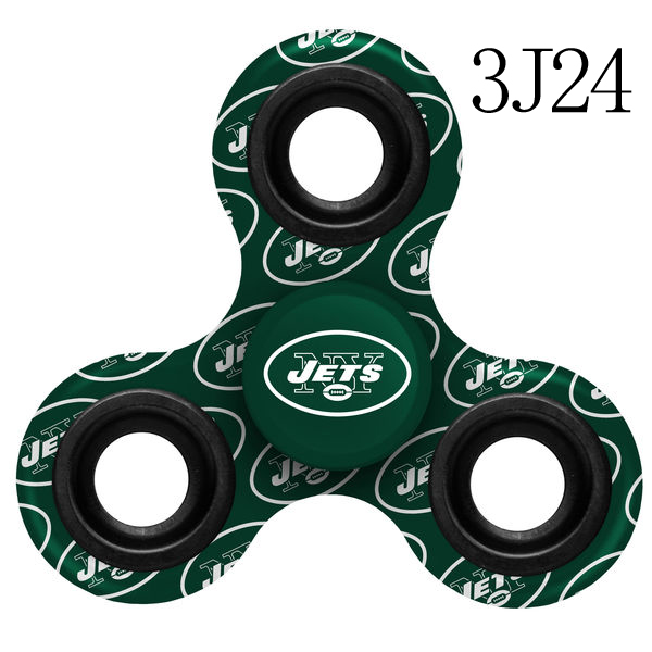 Jets Multi-Logo Green 3 Way Fidget Spinner