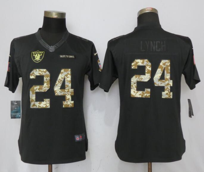 Nike Raiders 24 Marshawn Lynch Anthracite Women Salute to Service Limited Jersey Nike Raiders 24 Marshawn Lynch Anthracite Women Salute to Service Limited Jersey