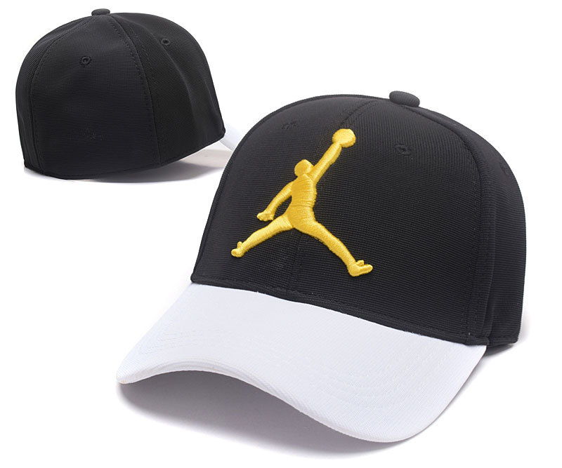 Air Jordan Fresh Logo Black Peaked Stretch Fitted Hat SG