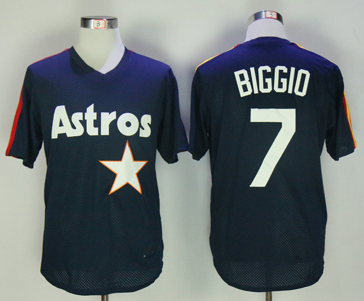 Astros 7 Craig Biggio Navy Mesh BP Jersey