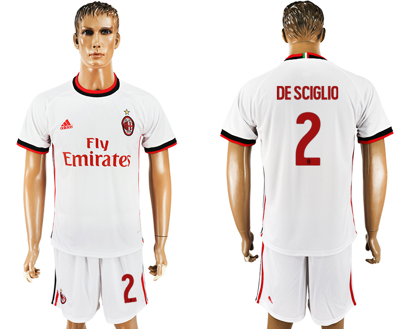 2017-18 AC Milan 2 DE SCIGLIO Away Soccer Jersey
