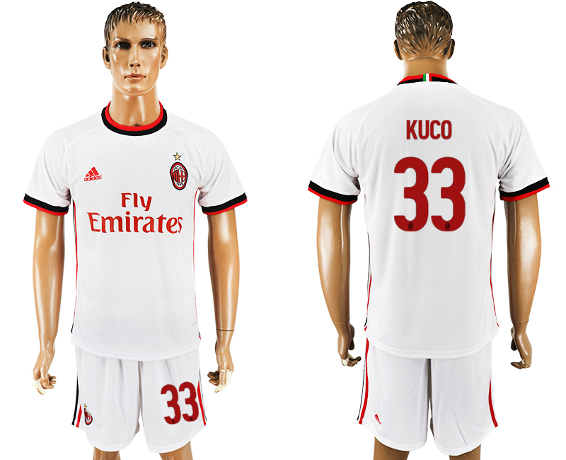 2017-18 AC Milan 33 KUCO Away Soccer Jersey