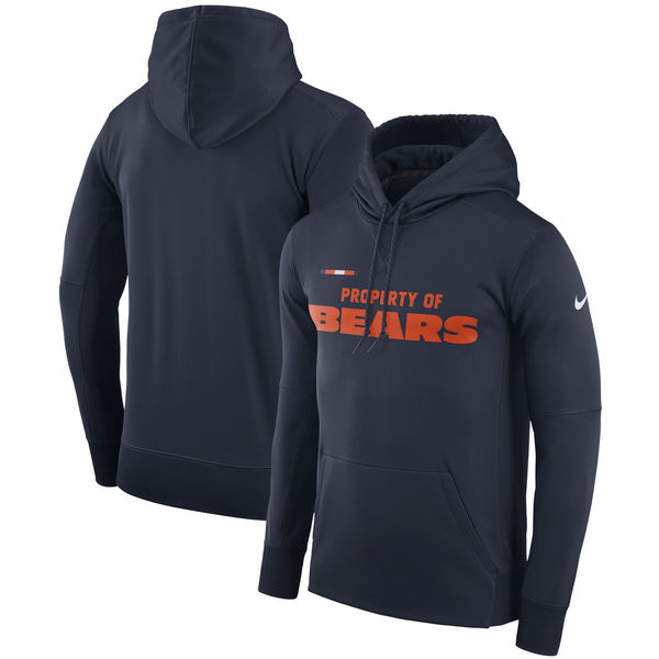Chicago Bears Nike Property Of Performance Pullover Hoodie Navy