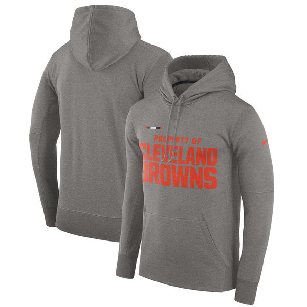 Cleveland Browns Nike Property Of Performance Pullover Hoodie Heathered Gray