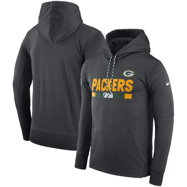 Green Bay Packers Nike Team Name Performance Pullover Hoodie Charcoal