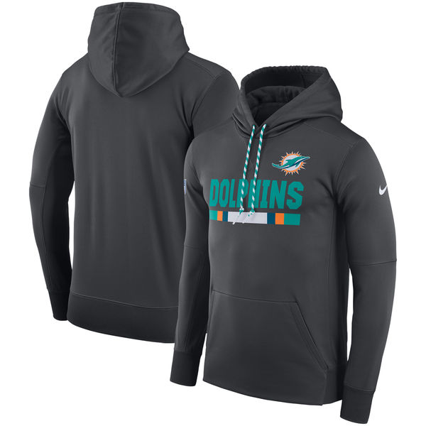 Miami Dolphins Nike Team Name Performance Pullover Hoodie Charcoal