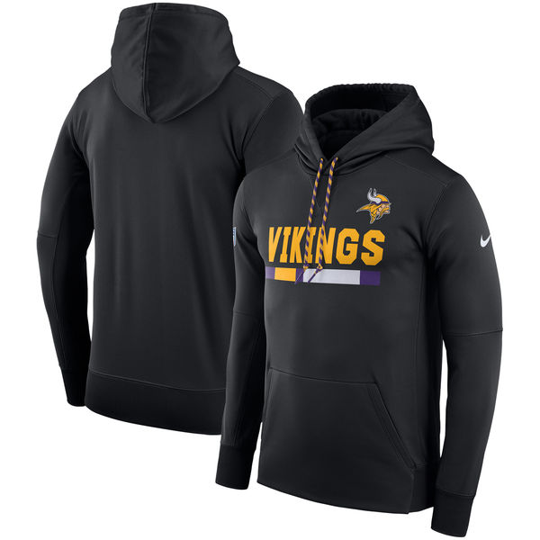 Minnesota Vikings Nike Team Name Performance Pullover Hoodie Black - Click Image to Close