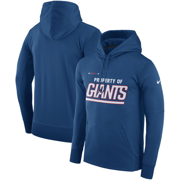 New York Giants Nike Property Of Performance Pullover Hoodie Royal