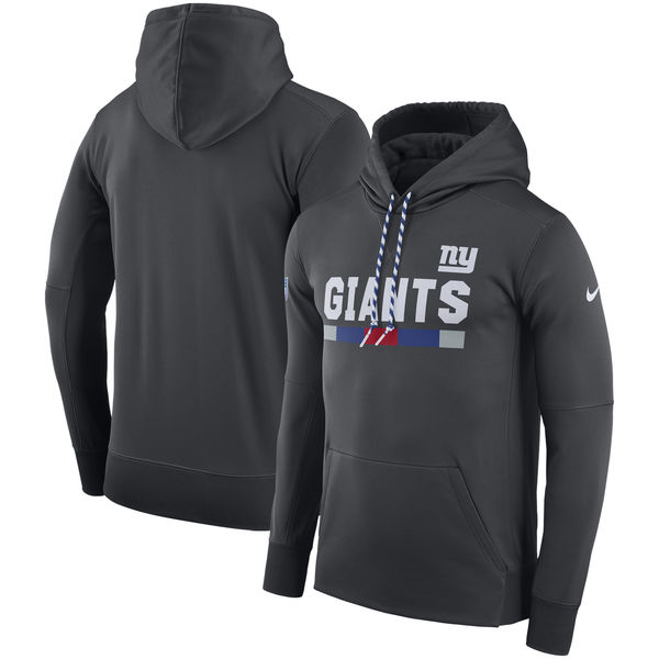 New York Giants Nike Team Name Performance Pullover Hoodie Charcoal