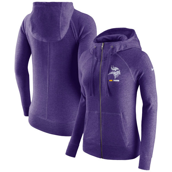 Minnesota Vikings Nike Women's Gym Vintage Full Zip Hoodie Purple