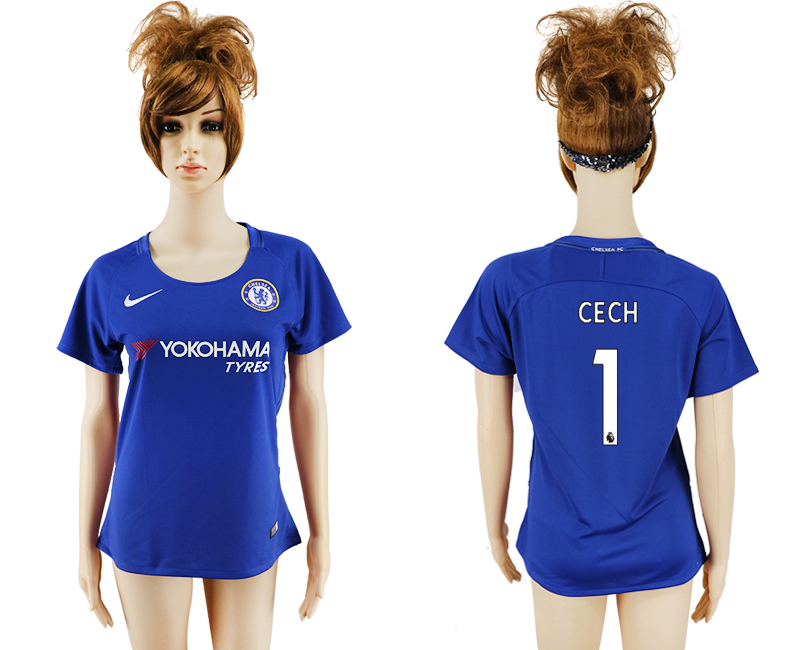 2017-18 Chelsea 1 CECH Home Women Soccer Jersey