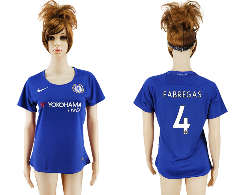 2017-18 Chelsea 4 FABREGAS Home Women Soccer Jersey