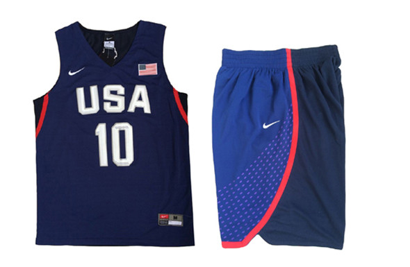 USA 10 Kyrie Irving Navy 2016 Olympic Basketball Team Jersey(With Shorts)