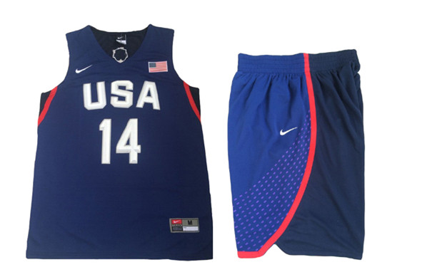 USA 14 Draymond Green Navy 2016 Olympic Basketball Team Jersey(With Shorts)