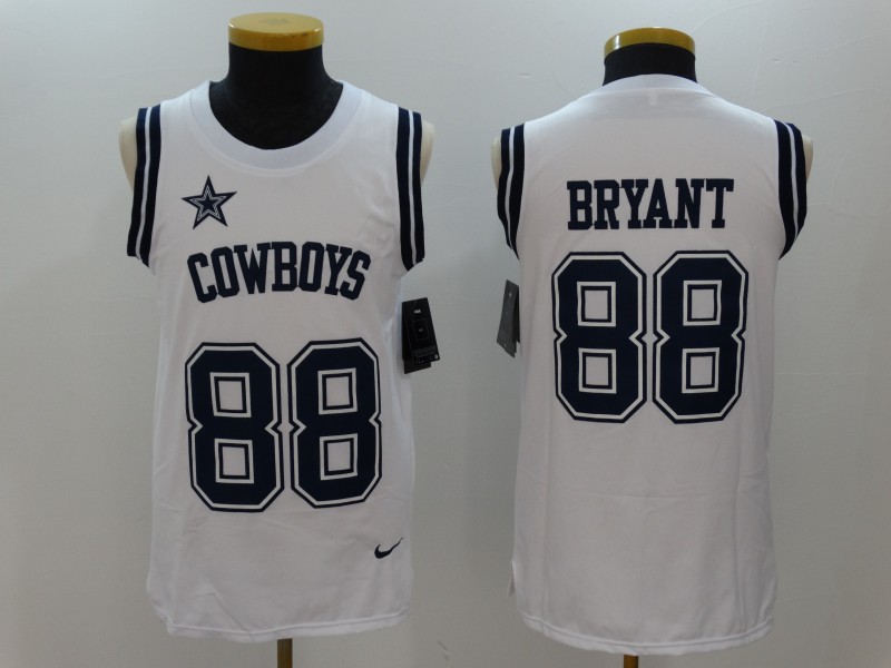 Nike Cowboys 88 Dez Bryant White Color Rush Name & Number Tank Top