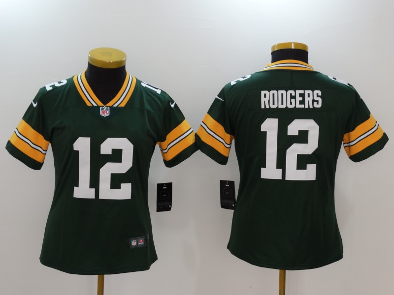 Nike Packers 12 Aaron Rodgers Green Women Vapor Untouchable Player Limited Jersey