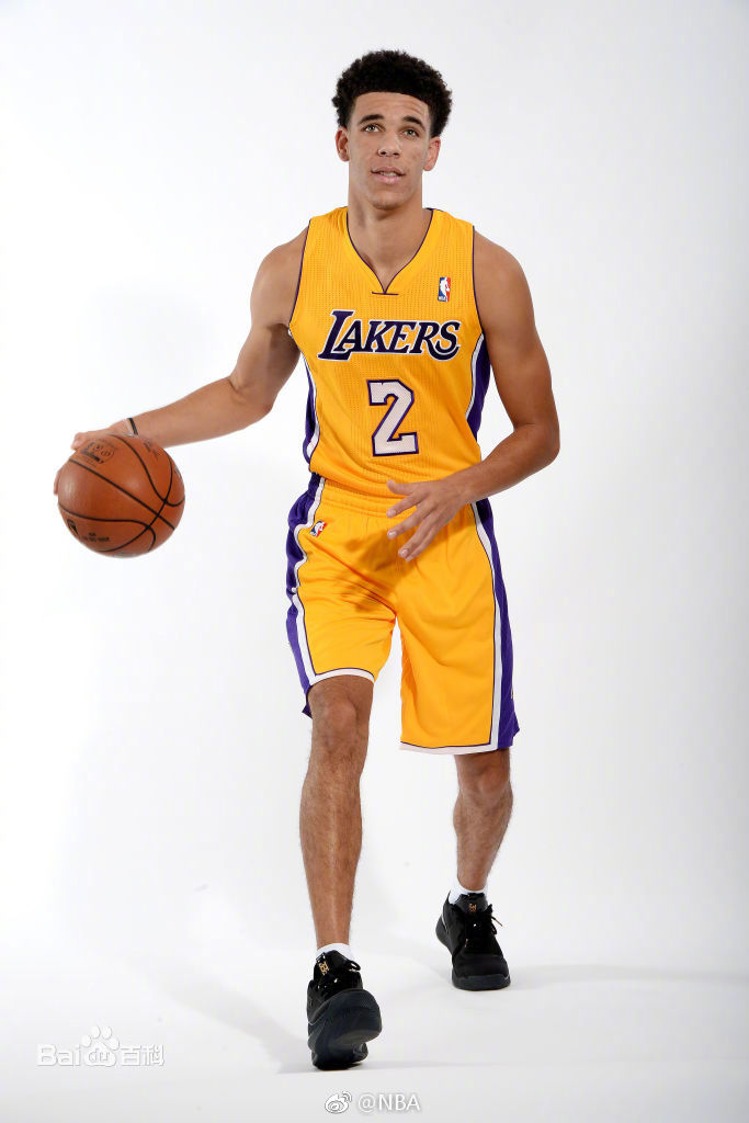 Lakers 2 Lonzo Ball Yellow Swingman Jersey(With Shorts)