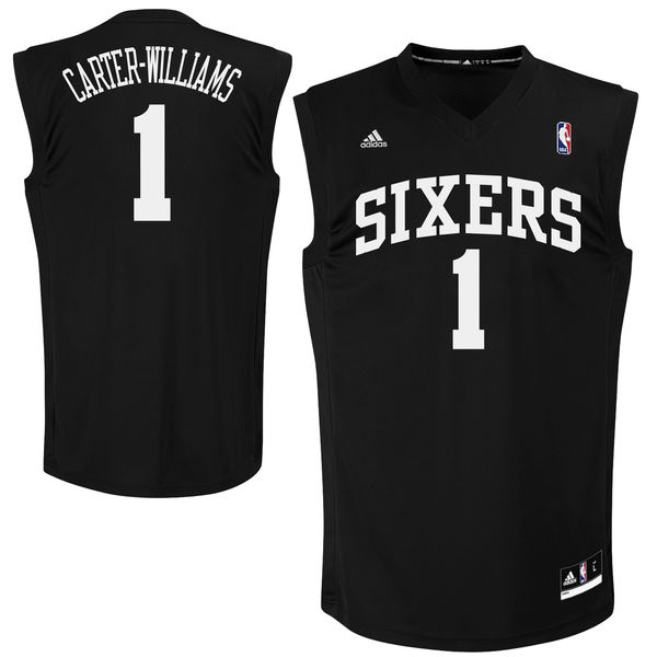 76ers 1 Michael Carter-Williams Black Chase Fashion Replica Jersey - Click Image to Close
