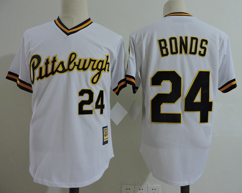 Pirates 24 Barry Bonds White Cooperstown Collection Player Jersey