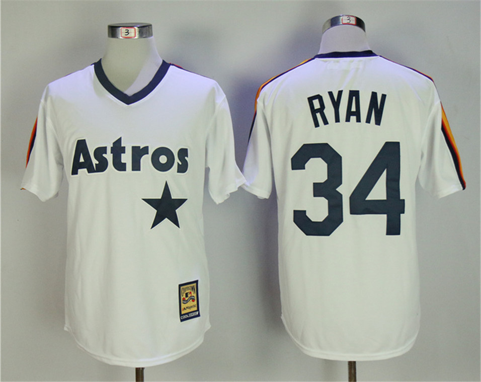 Astros 34 Nolan Ryan White Cooperstown Collection Jersey