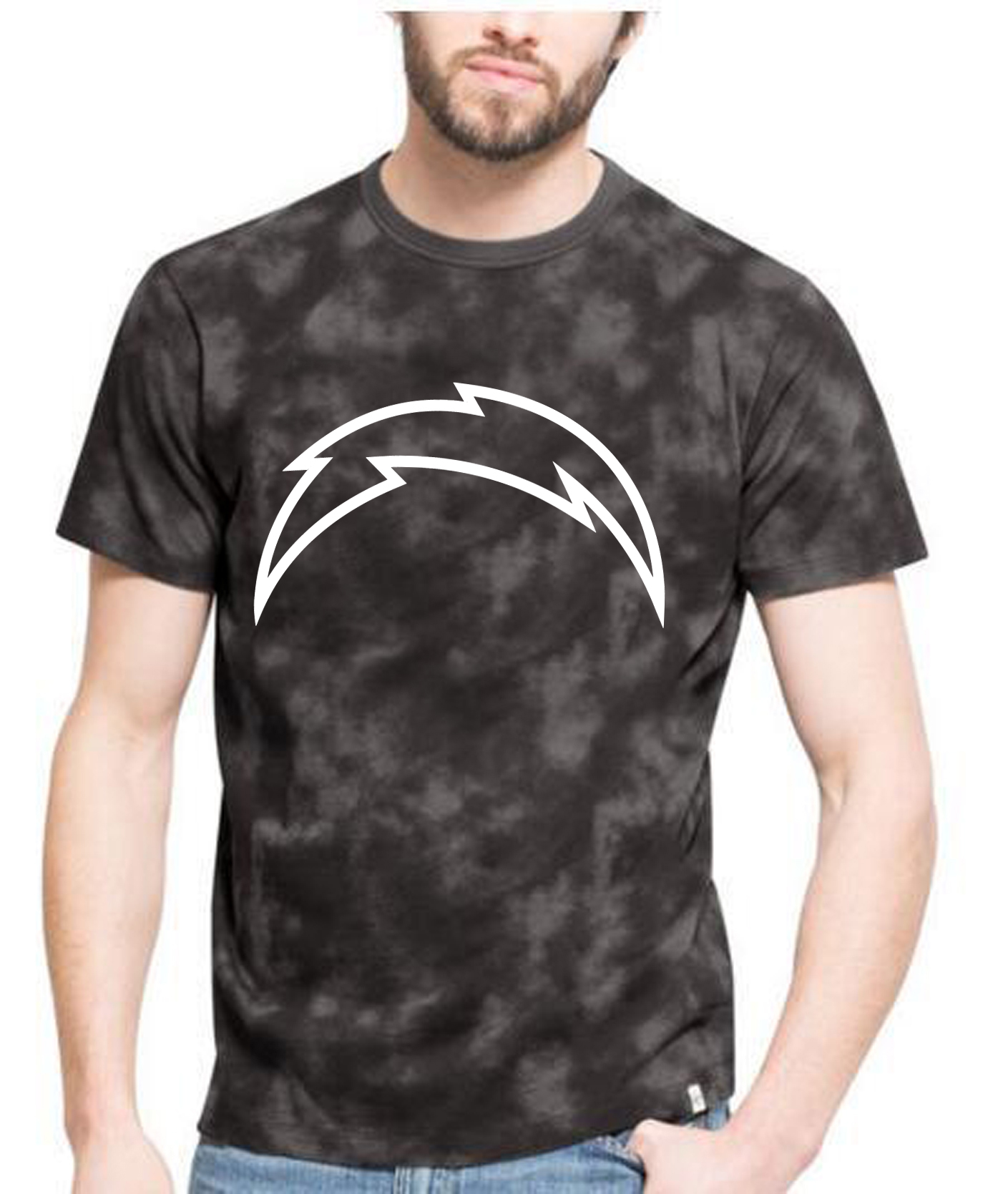 Chargers Team Logo Black Camo Men's T Shirt - Click Image to Close