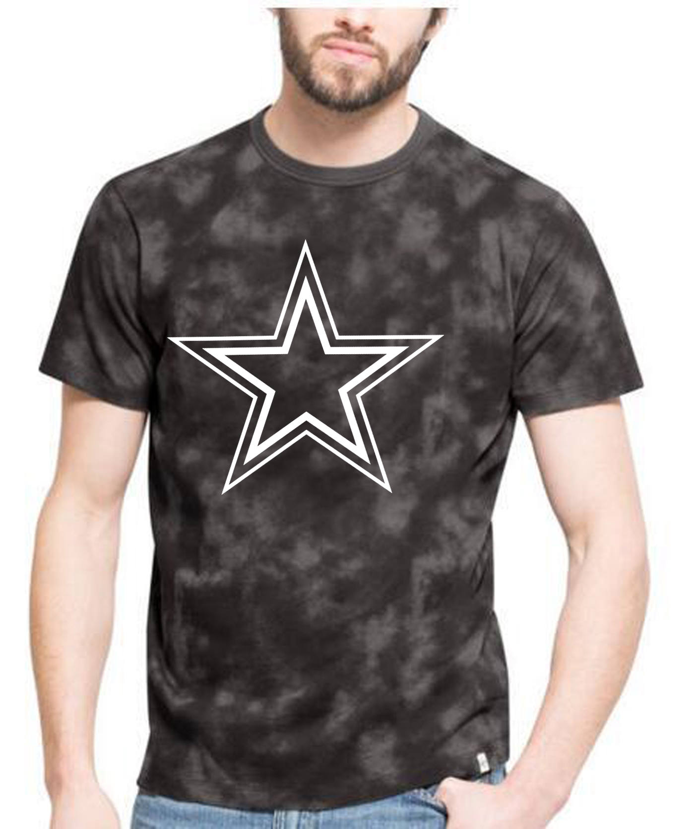 Cowboys Team Logo Black Camo Men's T Shirt