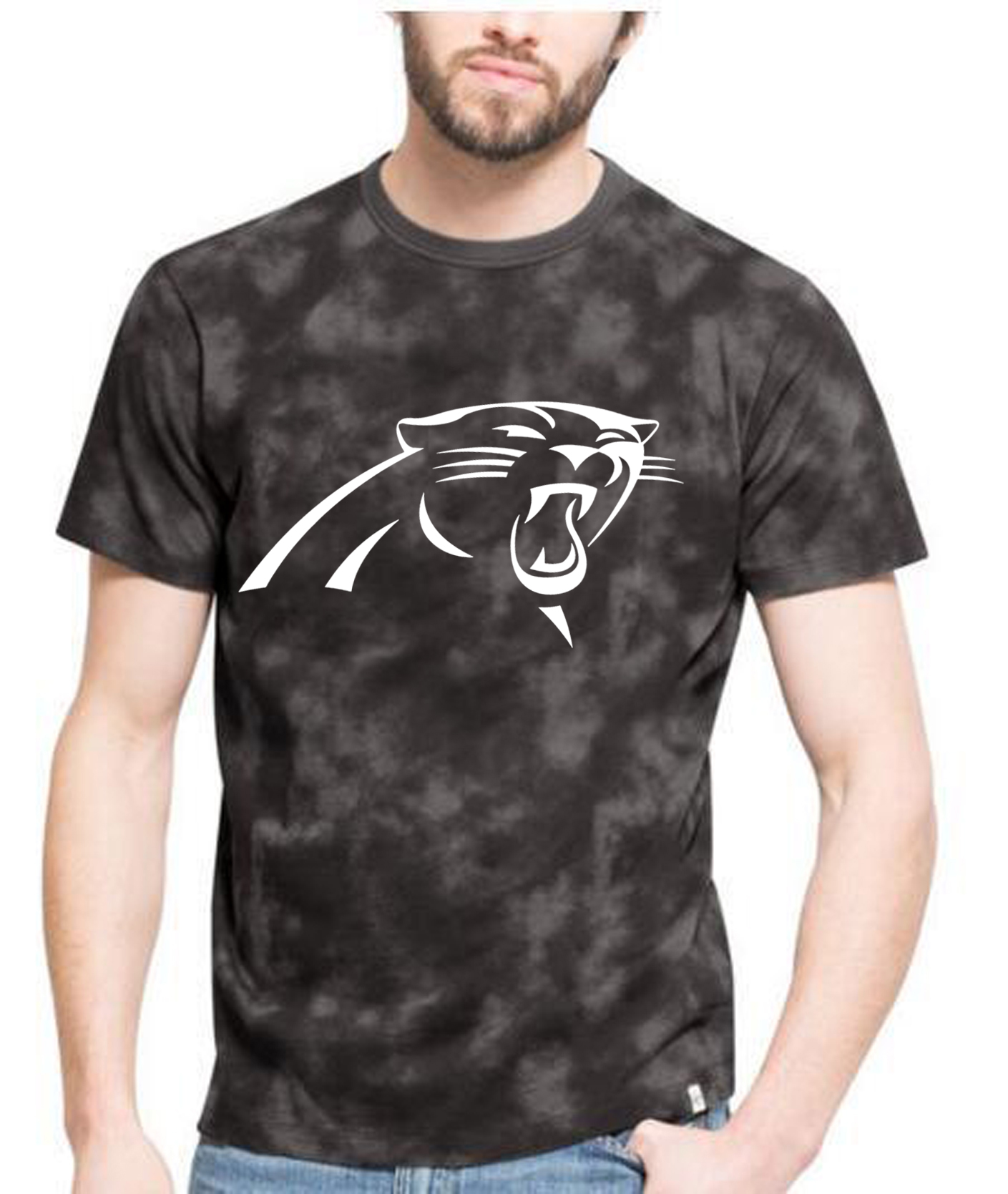 Panthers Team Logo Black Camo Men's T Shirt - Click Image to Close