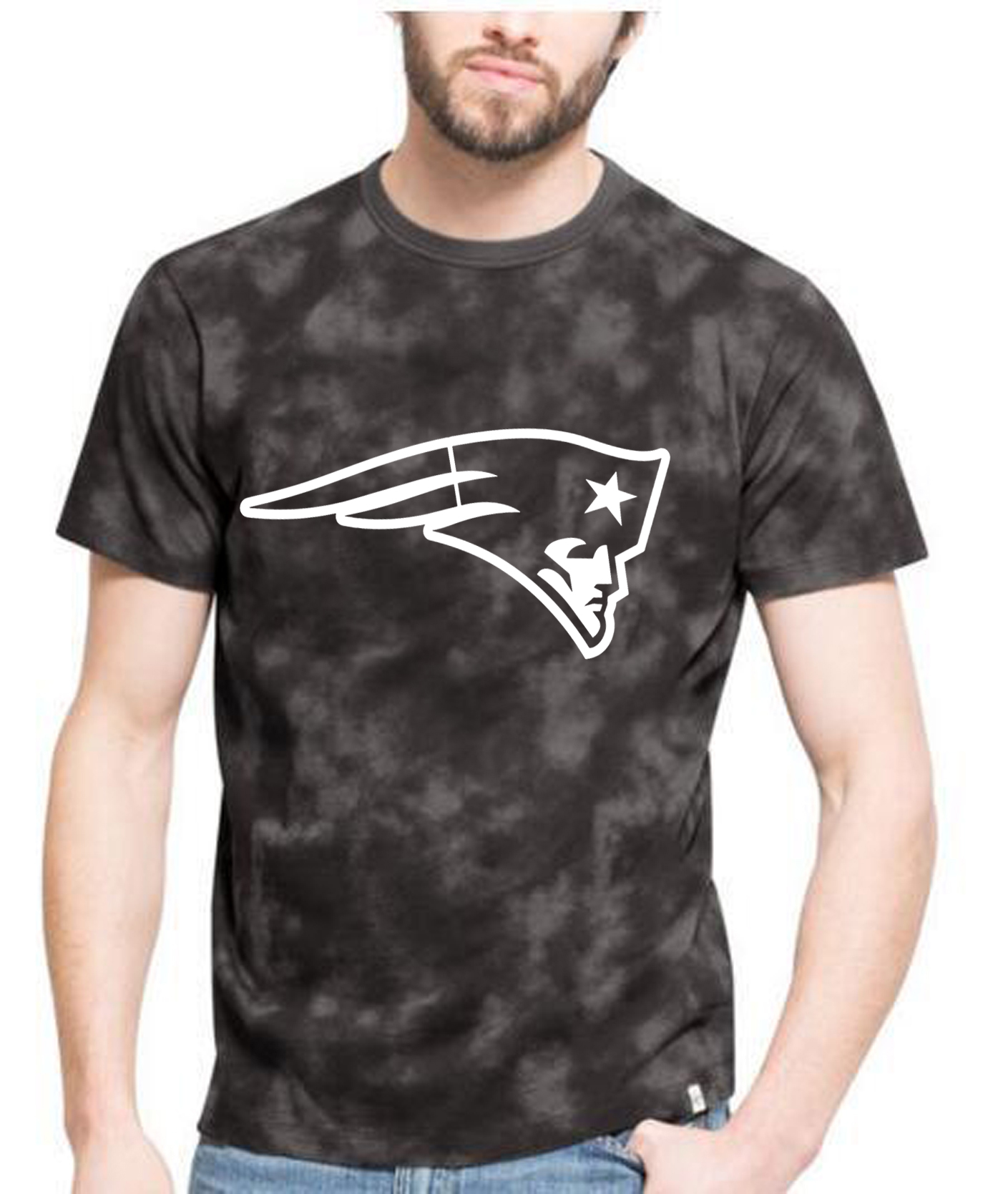 Patriots Team Logo Black Camo Men's T Shirt