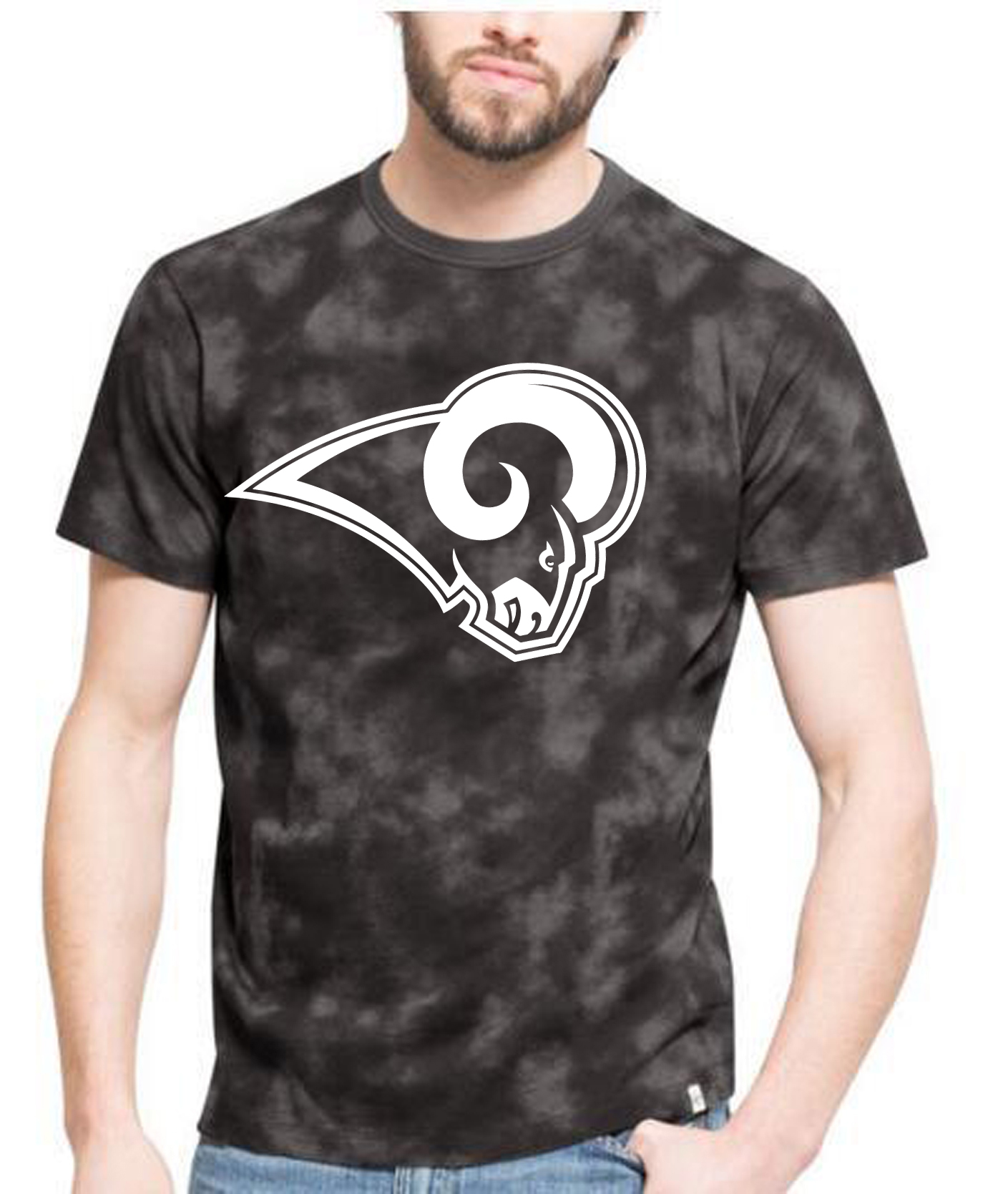 Rams Team Logo Black Camo Men's T Shirt