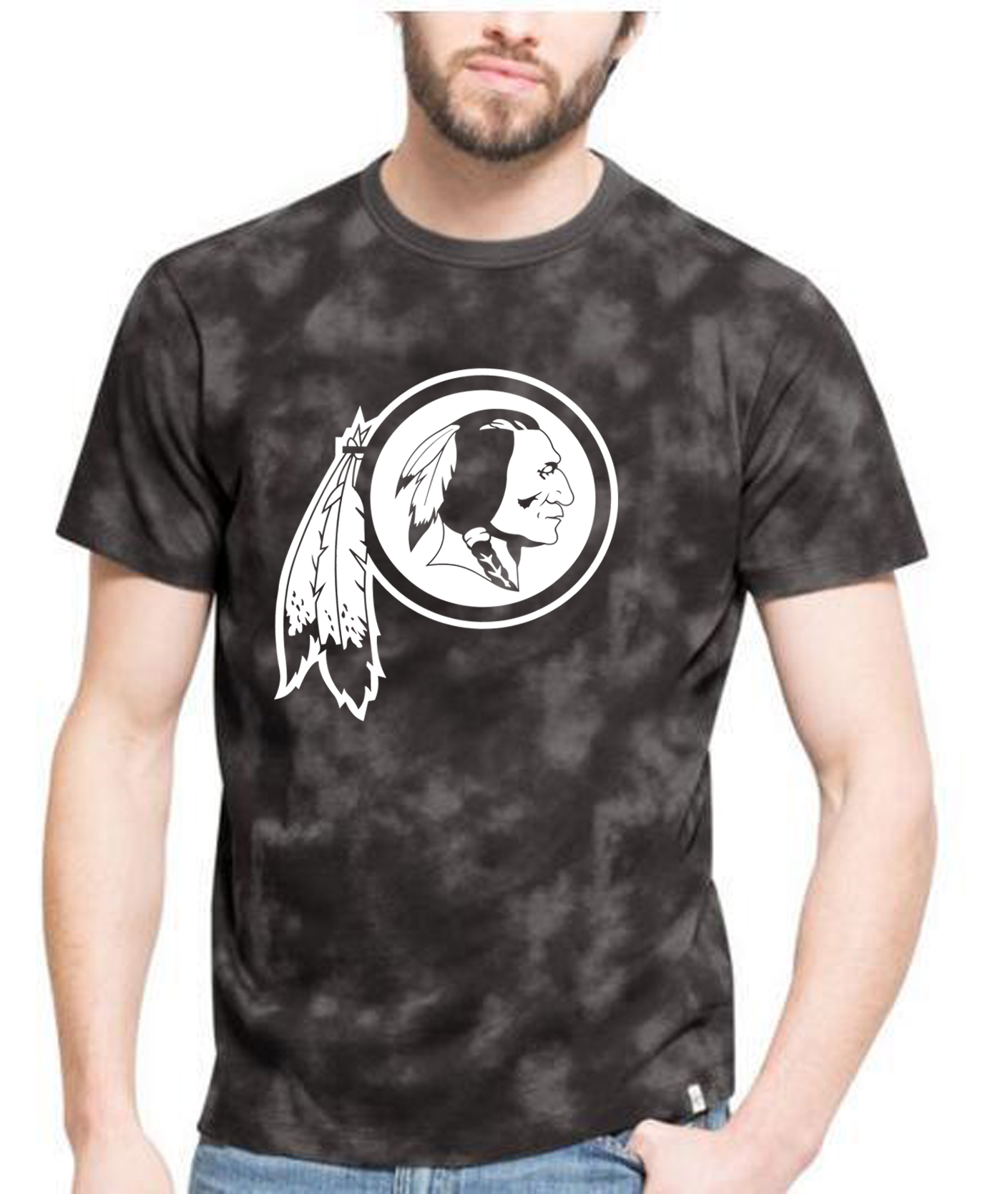 Redskins Team Logo Black Camo Men's T Shirt